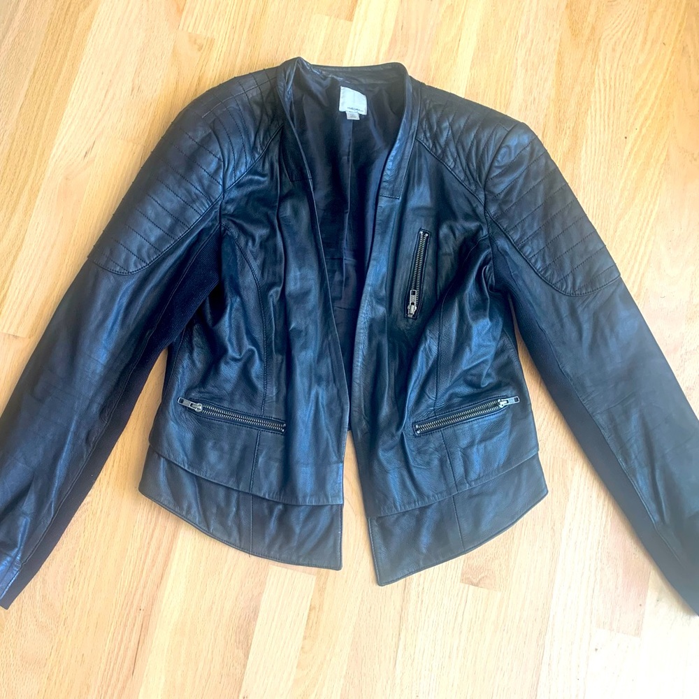 halogen leather motorcycle jacket Black Sz XL